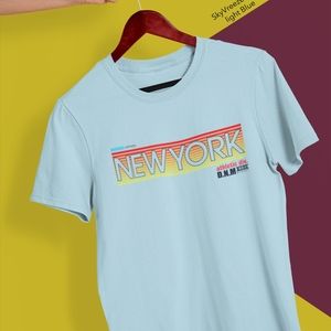 Color - Light Blue - Mens Short Sleeve T-shirt -